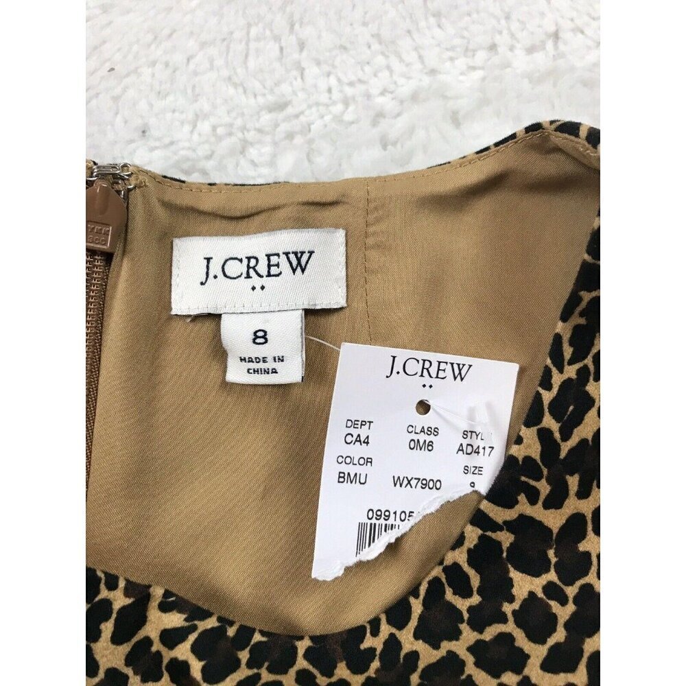NEW J. Crew Womens Shift Dress Size 8 Cheetah Print Sleeveless NWT - Picture 3 of 6